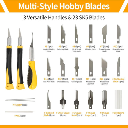 BOOF RC 30-Piece Precision Hobby Knife Set w/Storage Case (Yellow, Green, Blue or Red)
