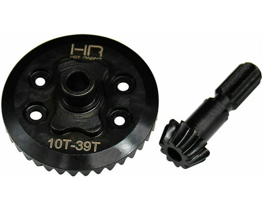 Hot Racing Steel Helical Differential Ring & Pinion Gear Set for Traxxas Mini Maxx (Front) 39T/10T – HRASMMX9390F