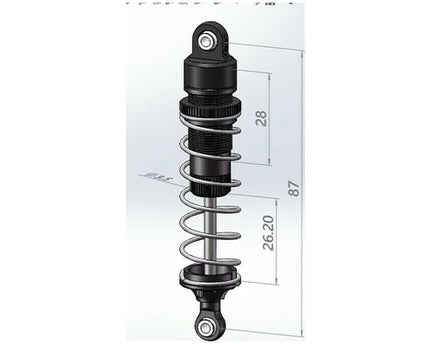 Hot Racing 87mm Pre-Assembled Aluminum Threaded Shocks (Blue) (2) for Traxxas Mini Maxx (MMX87DPX06)