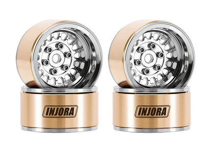 INJORA 1.0" ModuWheel Brass & Aluminum Beadlock Wheels for 1/18 & 1/24 RC Crawlers – MW1016