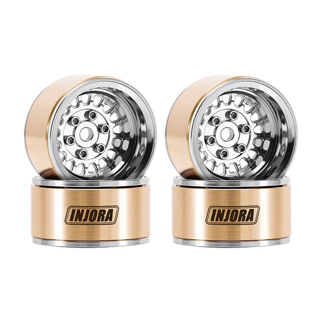 INJORA 1.0" ModuWheel Brass & Aluminum Beadlock Wheels for 1/18 & 1/24 RC Crawlers – MW1016