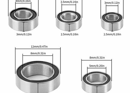 INJORA 22PCS Steel Sealed Bearing Kit for 1/18 TRX4M – 4M-03