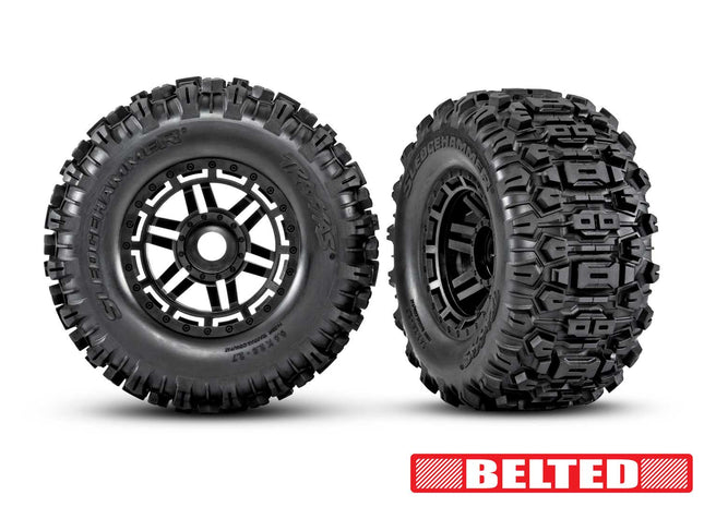 Traxxas Maxx 2.8" Black Wheels & Sledgehammer Tires (2) – 8979