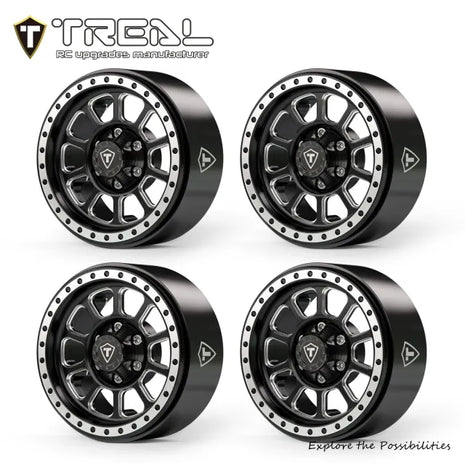 Treal Hobby Type V2 1.9" 10-Spoke Beadlock Wheels (Black/Silver) (4) – TLHTWHEELS-04