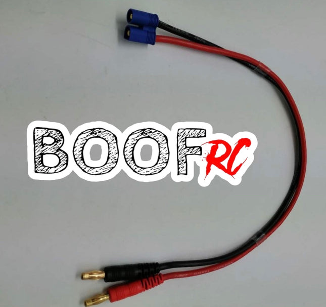 Boof RC 4.0mm Banana Male to EC3 Male Cable – 14AWG, 30cm