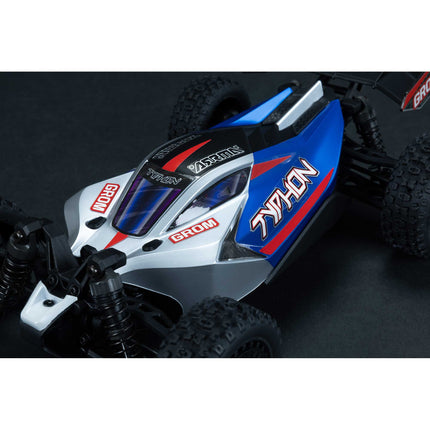 Arrma Typhon Grom MEGA 4WD 380 Brushed 1/18 Buggy RTR (Red/White OR Blue/Silver) w/SLT2 2.4GHz Radio, Battery & Charger