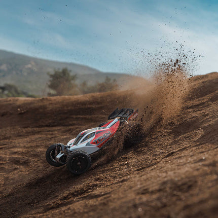 Arrma Typhon Grom MEGA 4WD 380 Brushed 1/18 Buggy RTR (Red/White OR Blue/Silver) w/SLT2 2.4GHz Radio, Battery & Charger