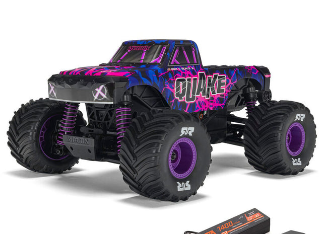 Arrma Quake Grom 4x4 1/16 RTR Brushed Monster Truck (Red, Green, or Purple) w/SLT2 Radio, Battery & Charger [ARA2137]