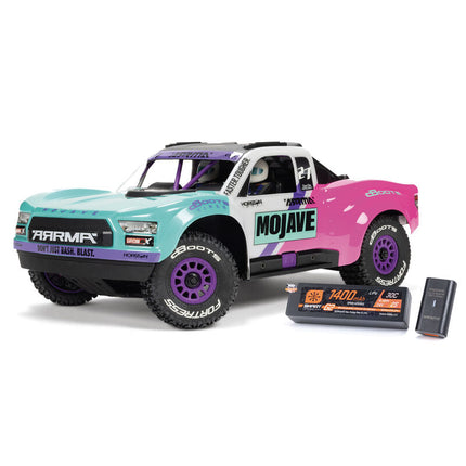 Arrma 1/16 MOJAVE GROM 223S DSC 4X4 RTR Brushless Desert Truck (Teal/Pink or White/Blue) (Battery & Charger Included)