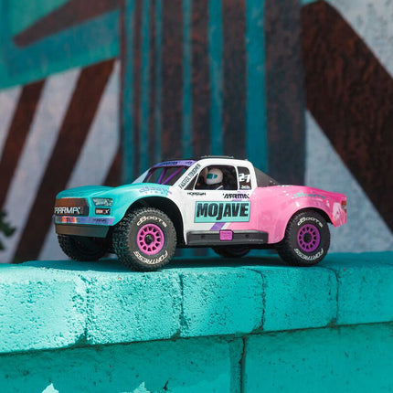 Arrma 1/16 MOJAVE GROM 223S DSC 4X4 RTR Brushless Desert Truck (Teal/Pink or White/Blue) (Battery & Charger Included)