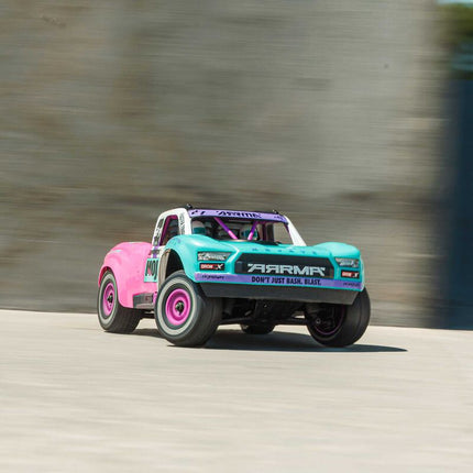 Arrma 1/16 MOJAVE GROM 223S DSC 4X4 RTR Brushless Desert Truck (Teal/Pink or White/Blue) (Battery & Charger Included)