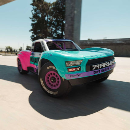 Arrma 1/16 MOJAVE GROM 223S DSC 4X4 RTR Brushless Desert Truck (Teal/Pink or White/Blue) (Battery & Charger Included)