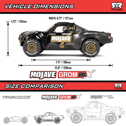 Arrma Mojave Grom 223S BLX 1/16 Brushless RTR 4WD Desert Truck (Battery & Charger Required)