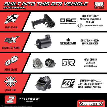 Arrma Mojave Grom 223S BLX 1/16 Brushless RTR 4WD Desert Truck (Battery & Charger Required)