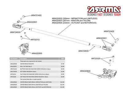 Arrma Ball Cup and Balls – ARA320501