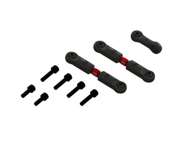 Arrma Mojave Grom Aluminum Adjustable Steering Link (Set B) (Red)  Part #: ARA340217