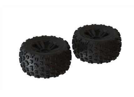 Arrma 1/8 dBoots Copperhead2 MT Front/Rear 3.8" Pre-Mounted Tires (17mm Hex, Black) (2) – ARA550059