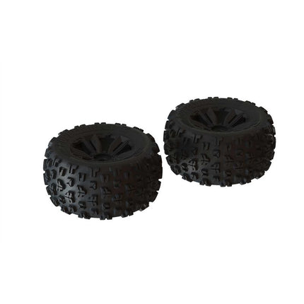 Arrma 1/8 dBoots Copperhead2 MT Front/Rear 3.8" Pre-Mounted Tires (17mm Hex, Black) (2) – ARA550059