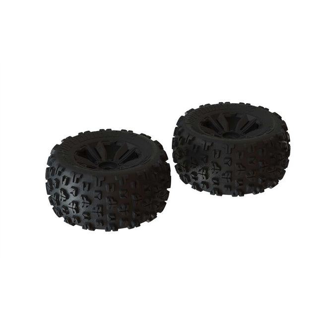 Arrma 1/8 dBoots Copperhead2 MT Front/Rear 3.8" Pre-Mounted Tires (17mm Hex, Black) (2) – ARA550059
