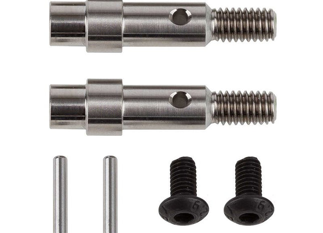 Team Associated RC10B6 Factory Team Titanium Hex Adapter Front Axles (2) 71181