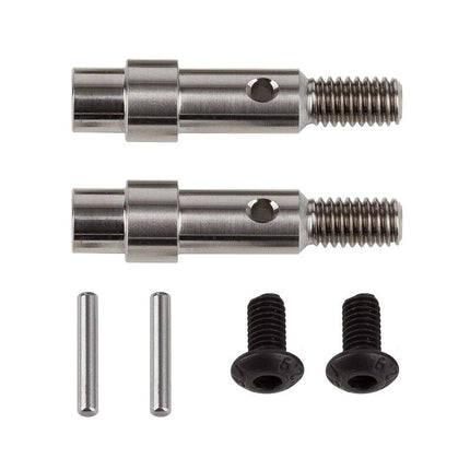 Team Associated RC10B6 Factory Team Titanium Hex Adapter Front Axles (2) 71181