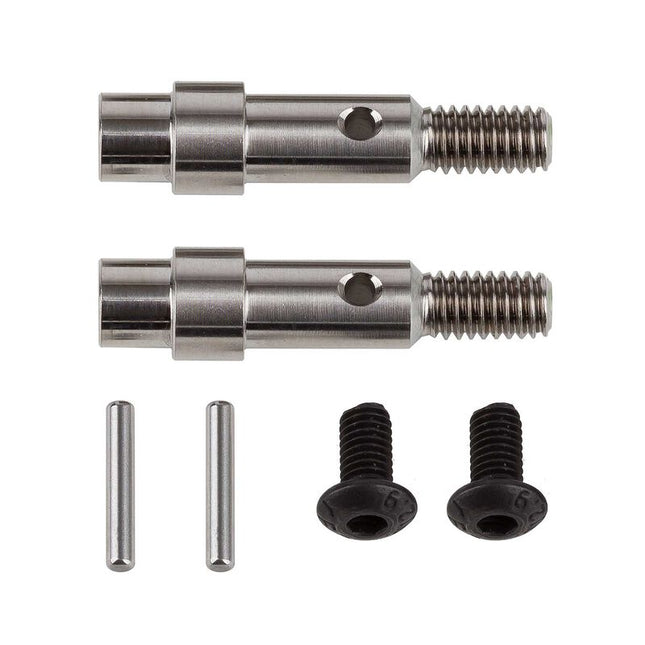 Team Associated RC10B6 Factory Team Titanium Hex Adapter Front Axles (2) 71181