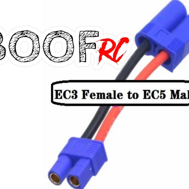 Boof RC EC3 Female to EC5 Male Adapter – 12AWG, 5cm