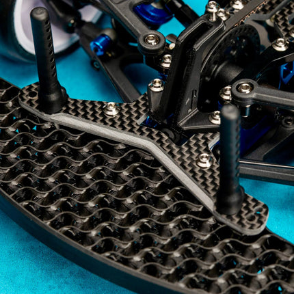 1UP Racing Associated TC8 CF1 Carbon Fiber Front Bumper Brace & Body Mount Plate (1UP-15532)