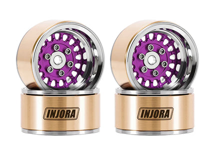 INJORA 1.0" ModuWheel Brass & Aluminum Beadlock Wheels for 1/18 & 1/24 RC Crawlers – MW1016