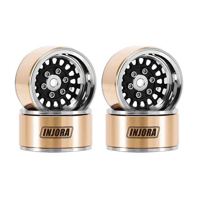 INJORA 1.0" ModuWheel Brass & Aluminum Beadlock Wheels for 1/18 & 1/24 RC Crawlers – MW1016