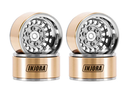 INJORA 1.0" ModuWheel Brass & Aluminum Beadlock Wheels for 1/18 & 1/24 RC Crawlers – MW1016