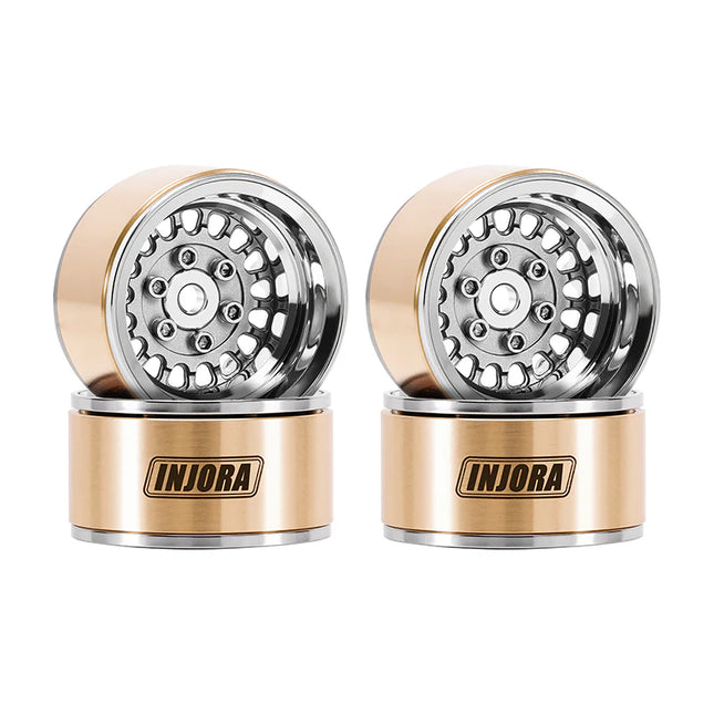 INJORA 1.0" ModuWheel Brass & Aluminum Beadlock Wheels for 1/18 & 1/24 RC Crawlers – MW1016