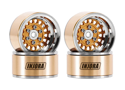 INJORA 1.0" ModuWheel Brass & Aluminum Beadlock Wheels for 1/18 & 1/24 RC Crawlers – MW1016
