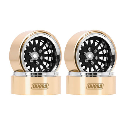 INJORA 1.3" ModuWheel Brass & Aluminum Micro Crawler Beadlock Wheels (4) 40.5g ea (-4.05mm Offset) – YQW-MW1316