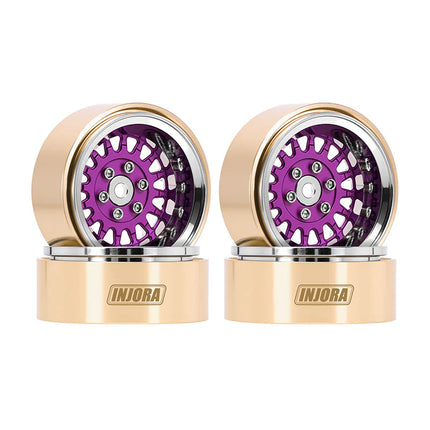 INJORA 1.3" ModuWheel Brass & Aluminum Micro Crawler Beadlock Wheels (4) 40.5g ea (-4.05mm Offset) – YQW-MW1316