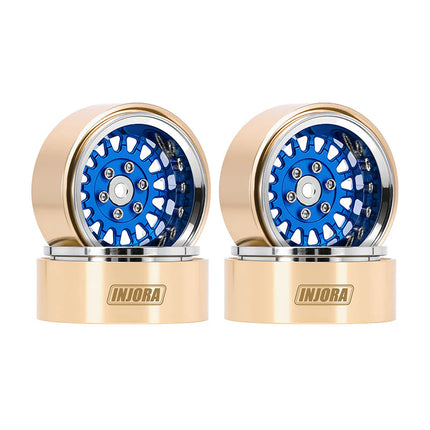 INJORA 1.3" ModuWheel Brass & Aluminum Micro Crawler Beadlock Wheels (4) 40.5g ea (-4.05mm Offset) – YQW-MW1316