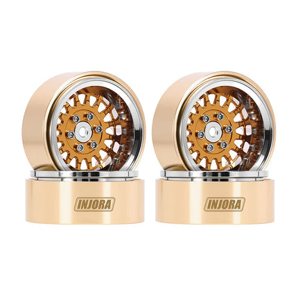 INJORA 1.3" ModuWheel Brass & Aluminum Micro Crawler Beadlock Wheels (4) 40.5g ea (-4.05mm Offset) – YQW-MW1316