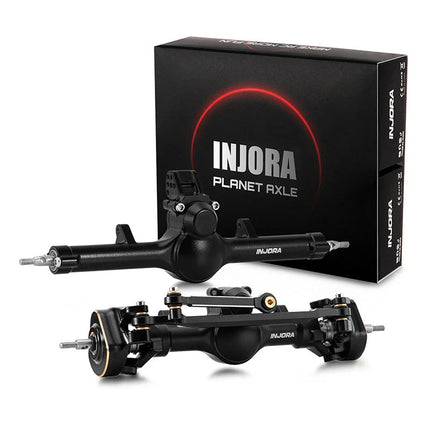 INJORA +4mm Planet Axles with Double Joint Shafts & Brass Steering Knuckles for 1/24 Axial SCX24 – SCX24-190BKFR
