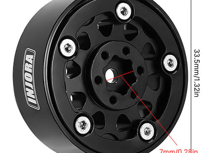 INJORA 1.3" Aluminum -5.25mm Offset Wheels for Micro Crawlers — YQW-1305BK