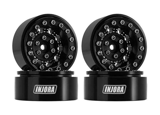 INJORA 1.3" Aluminum -5.25mm Offset Wheels for Micro Crawlers — YQW-1305BK