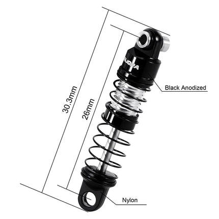 INJORA 26mm Aluminum Oil Shocks for 1/30 Axial SCX30 - SCX30-08BS