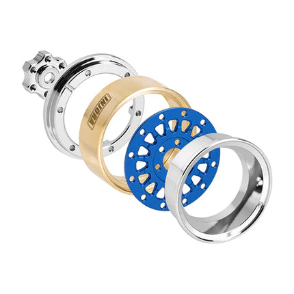 INJORA 1.3" ModuWheel Brass & Aluminum Micro Crawler Beadlock Wheels (4) 40.5g ea (-4.05mm Offset) – YQW-MW1316