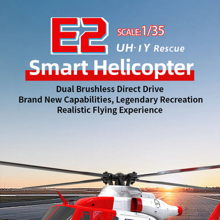 Goosky E2 UH-1Y Air Rescue GPS Helicopter RTF w/Carrying Case – BAF050006-A 🚁 GPS Stability. Scale Detail. Next-Level Helicopter Experience.