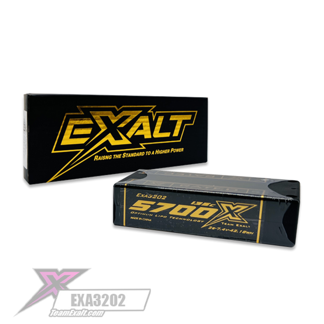Team Exalt X-Rated 2S LiPo Battery (5700mAh/135C) Part #: EXA3202