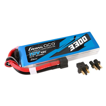 Gens Ace G-Tech Smart 3S LiPo Battery 45C (11.1V/3300mAh) w/Universal Connector – GEA333S45T3GT