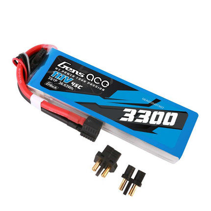 Gens Ace G-Tech Smart 3S LiPo Battery 45C (11.1V/3300mAh) w/Universal Connector – GEA333S45T3GT