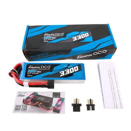 Gens Ace G-Tech Smart 3S LiPo Battery 45C (11.1V/3300mAh) w/Universal Connector – GEA333S45T3GT