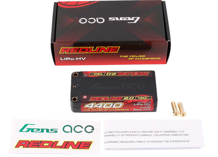 Gens Ace Redline 2.0 2S Shorty LiHV Battery (7.6V/4400mAh) – 140C Burst