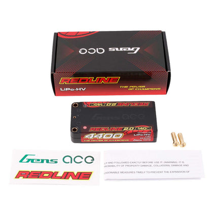 Gens Ace Redline 2.0 2S Shorty LiHV Battery (7.6V/4400mAh) – 140C Burst