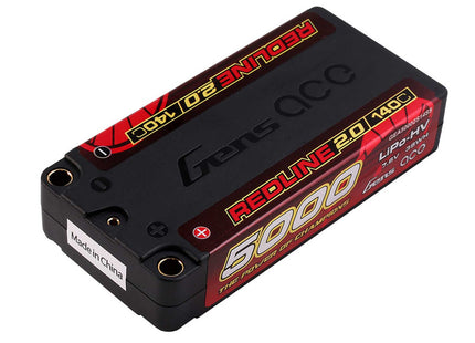 Gens Ace Redline 2.0 2S Shorty LiHV Battery (7.6V/5000mAh) – 140C Burst